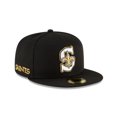 New Orleans Saints Gorra | New Era NFL Logo Mix 59fifty Fitted Cap Mexico - Negros